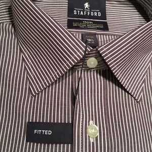 Stafford Shirts - Stafford New Dress Shirt Purple Stripe 16.5 34/35 Stafford Shirts - Stafford New Dress Shirt Purple Stripe 16.5 34/35